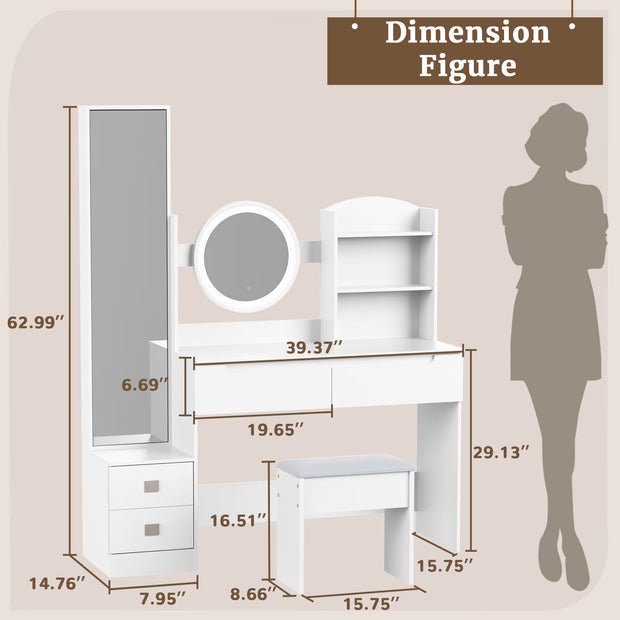 Makeup Table Mirror Cabinet